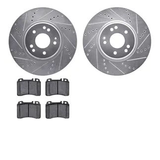 R1 Concepts WGYN1-63011 eLINE Rotor - Drilled & Slotted - Silver W/ Semi-Met Pads